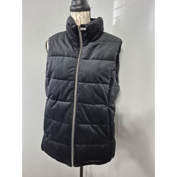 ZeroXposur Jackets & Blazers - Women's ZEROXPOSUR Black Puffer Faux Suede Soft Zip Up Vest L